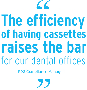 the efficiency of having cassettes raises the bar for our dental offices